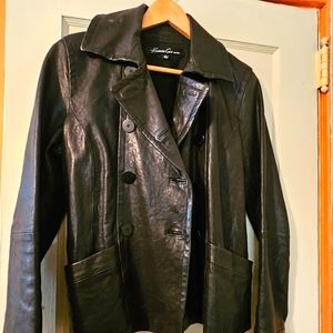 Kenneth Cole double breasted leather jacket sz M
